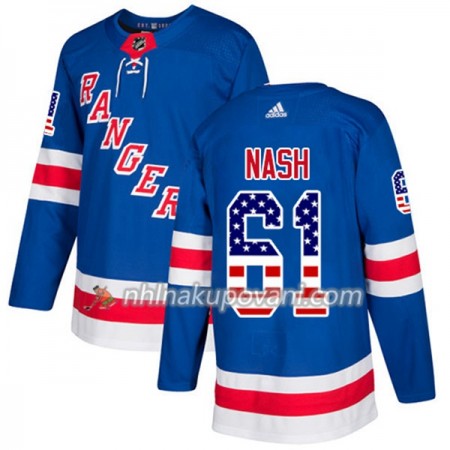 New York Rangers Dresy Rick Nash 61 2017-2018 USA Flag Fashion Modrá Adidas Authentic - Pánské